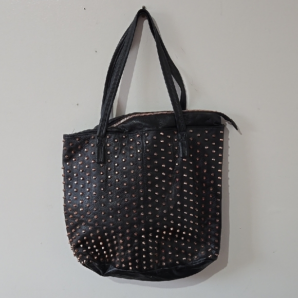 Studded Black Tote Bag - Picture 1 of 6